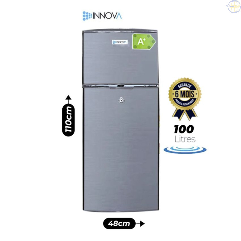 Réfrigerateur double battant - Innova - IN-190 - 100 litres - Gris - 06 mois