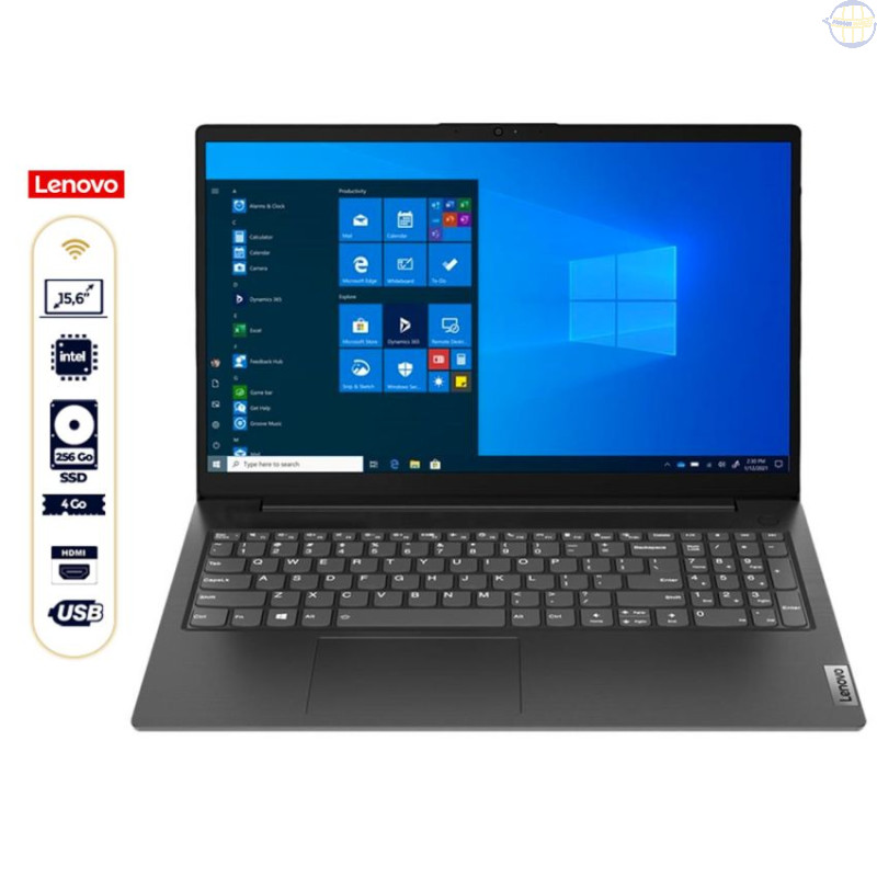 Laptop Lenovo V15 - Intel Pentium 1.1 GHz - 15.6" - 4GB RAM 256 SSD - 06 mois FREEDOS + Un Cadeau Surprise