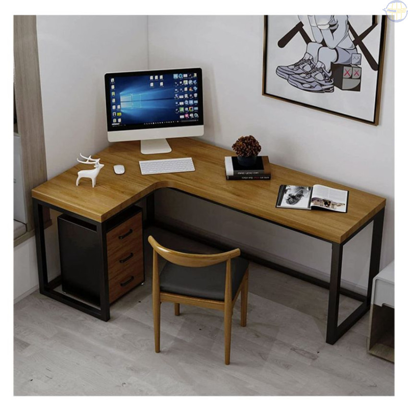 Table de Bureau - TB-F22 - 135x158 cm + Dessus de Table en pin, Épaisseur 5 cm