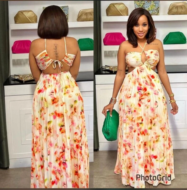 Robe Plissée Florale Dos Nu